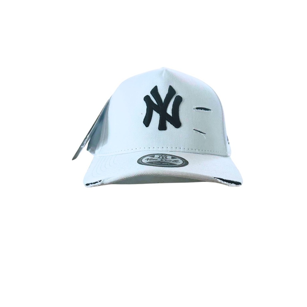 NY White and Black Cap